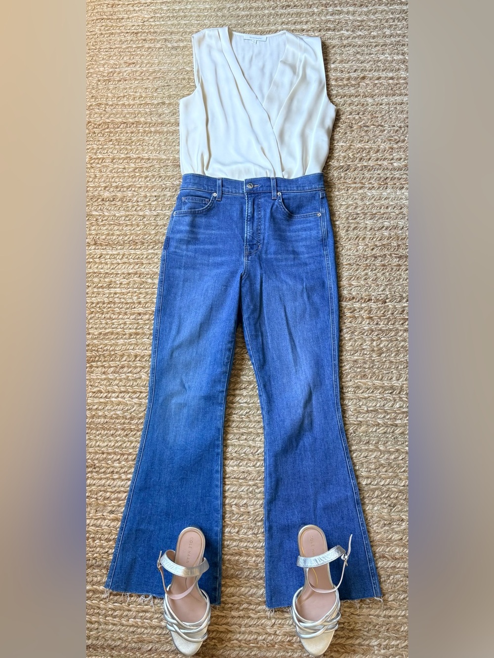 Favorite Daughter Cream Wrap-Front Bodysuit